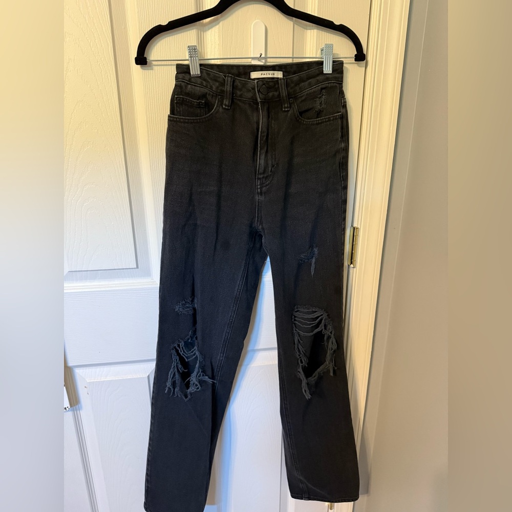 PacSun High Rise Charcoal Ripped Jeans